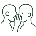 One person whispering to another